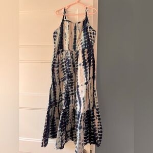 Cat & Jack Girls Blue and White Tie Dye Maxi Dress-Size 7/8